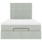 Preview: Ottoman-Bett mit Matratzen Hellgrau 120x200 cm Samt