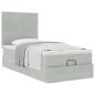 Preview: Ottoman-Bett mit Matratzen Hellgrau 90x190 cm Samt
