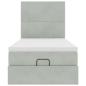 Preview: Ottoman-Bett mit Matratzen Hellgrau 90x190 cm Samt