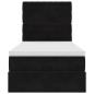 Preview: Ottoman-Bett mit Matratzen Schwarz 80x200 cm Samt