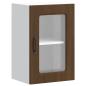 Preview: Küchen-Hängeschrank mit Glastür Kalmar Braun Eichen-Optik