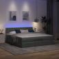 Preview: Ottoman-Bett mit Matratze Dunkelgrau 160x200 cm Stoff