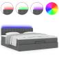 Preview: Ottoman-Bett mit Matratze Dunkelgrau 160x200 cm Stoff