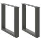 Preview: ARDEBO.de - Couchtischbeine U-Form 2 Stk. Anthrazit 50x(42-43) cm Stahl