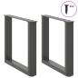 Preview: Couchtischbeine U-Form 2 Stk. Anthrazit 50x(42-43) cm Stahl