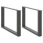 Preview: ARDEBO.de - Couchtischbeine U-Form 2 Stk. Anthrazit 70x(42-43) cm Stahl