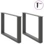 Preview: Couchtischbeine U-Form 2 Stk. Anthrazit 70x(42-43) cm Stahl