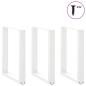 Preview: ARDEBO.de - Couchtischbeine U-Form 3 Stk. Weiß 70x(72-73) cm Stahl