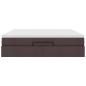 Preview: Ottoman-Bett mit Matratze Dunkelbraun 160x200 cm Stoff