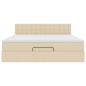 Preview: Ottoman-Bett mit Matratze Creme 160x200 cm Stoff