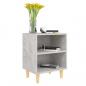Preview: Nachttische mit Massivholz-Beinen 2 Stk. Betongrau 40x30x50 cm