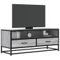 Preview: ARDEBO.de - TV-Schrank Grau Sonoma 100x34,5x40 cm Holzwerkstoff und Metall