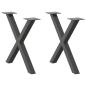 Preview: ARDEBO.de - Couchtischbeine X-Form 2 Stk. Anthrazit 60x(42-43) cm Stahl