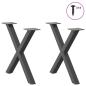 Preview: Couchtischbeine X-Form 2 Stk. Anthrazit 60x(42-43) cm Stahl