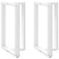 Preview: Bartischbeine T-Form 2 Stk. Weiß 60x35x(91-92) cm Stahl