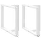 Preview: ARDEBO.de - Esstischbeine T-Form 2 Stk. Weiß 100x35x(72-73) cm Stahl
