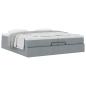Preview: Ottoman-Bett mit Matratzen Hellgrau 200x200 cm Stoff