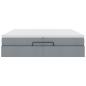 Preview: Ottoman-Bett mit Matratzen Hellgrau 200x200 cm Stoff