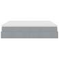 Preview: Ottoman-Bett mit Matratzen Hellgrau 200x200 cm Stoff