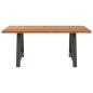 Preview: Esstisch Hellbraun 180x100x74 cm Massivholz Eiche Rechteckig