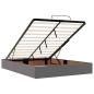 Preview: Ottoman-Bett ohne Matratze Grau 140x190 cm Kunstleder