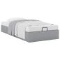 Preview: Ottoman-Bett ohne Matratze Hellgrau 100x200 cm Stoff