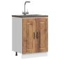 Preview: ARDEBO.de - Spülenunterschrank Kalmar Altholz-Optik 60x46x81,5 cm