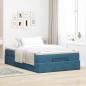 Preview: Ottoman-Bett mit Matratze Dunkelblau 120x200 cm Samt