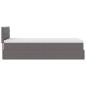 Preview: Ottoman-Bett mit Matratze Grau 90x200 cm Kunstleder