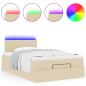 Preview: Ottoman-Bett mit Matratze Creme 120x200 cm Stoff