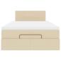Preview: Ottoman-Bett mit Matratze Creme 120x200 cm Stoff