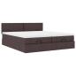 Preview: Ottoman-Bett mit Matratzen Dunkelbraun 200x200 cm Stoff