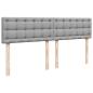 Preview: Ottoman-Bett mit Matratze Hellgrau 160x200 cm Stoff