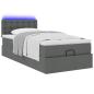Preview: Ottoman-Bett mit Matratze Dunkelgrau 80x200 cm Stoff