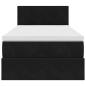 Preview: Ottoman-Bett mit Matratze Schwarz 100x200 cm Samt