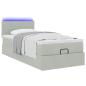 Preview: Ottoman-Bett mit Matratze Hellgrau 90x200 cm Samt