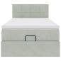 Preview: Ottoman-Bett mit Matratze Hellgrau 90x200 cm Samt