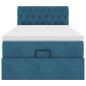 Preview: Ottoman-Bett mit Matratze Dunkelblau 100x200 cm Samt