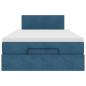 Preview: Ottoman-Bett mit Matratze Dunkelblau 120x190 cm Samt
