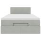 Preview: Ottoman-Bett mit Matratze Hellgrau 120x200 cm Samt
