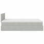 Preview: Ottoman-Bett mit Matratze Hellgrau 120x200 cm Samt
