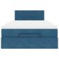 Preview: Ottoman-Bett mit Matratze Dunkelblau 120x190 cm Samt