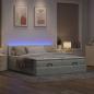 Preview: Ottoman-Bett mit Matratzen Hellgrau 180x200 cm Samt