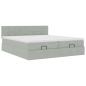 Preview: Ottoman-Bett mit Matratzen Hellgrau 180x200 cm Samt