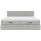 Preview: Ottoman-Bett mit Matratzen Hellgrau 180x200 cm Samt