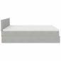 Preview: Ottoman-Bett mit Matratzen Hellgrau 180x200 cm Samt