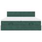 Preview: Ottoman-Bett mit Matratzen Dunkelgrün 200x200 cm Samt