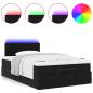 Preview: Ottoman-Bett mit Matratze Schwarz 120x190 cm Samt