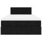 Preview: Ottoman-Bett mit Matratze Schwarz 120x190 cm Samt