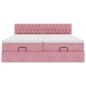 Preview: Ottoman-Bett mit Matratzen Rosa 160x200 cm Samt